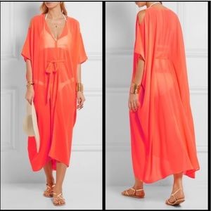 NEW L’Agent by Agent Provocateur Holly Caftan Swim Coverup Neon Melon